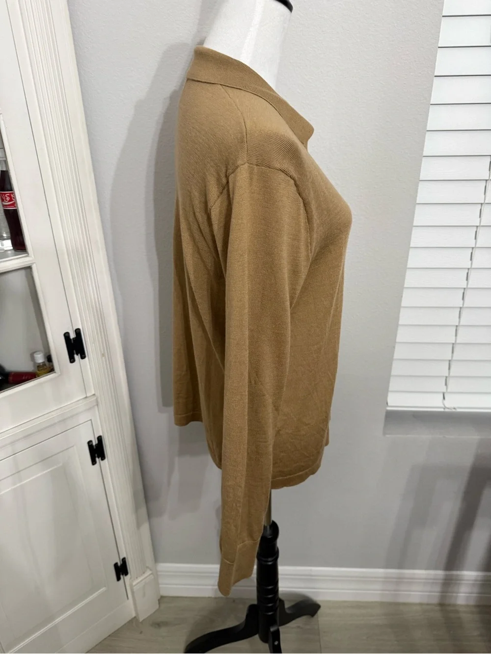 J. Crew Merino Blend Polo Sweater in Camel Brown